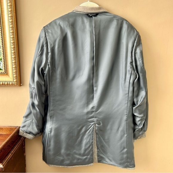 Jos A Bank Sport Coat Gray Herringbone Silk Camel Hair Blazer Size 40 Regular - Picture 7 of 11